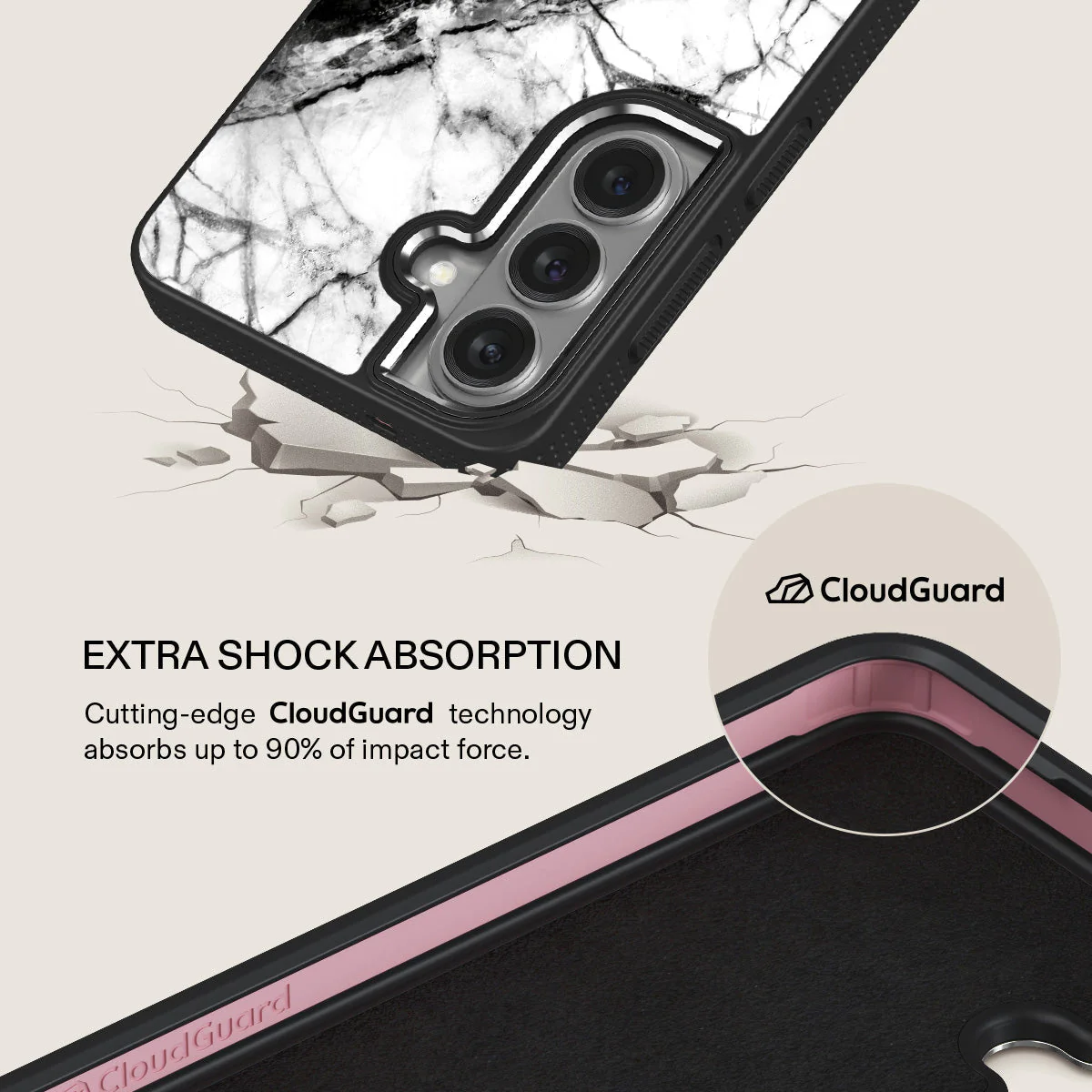 Fatal Contradiction - Black & White Marble Samsung Galaxy S26 Case - Image 14