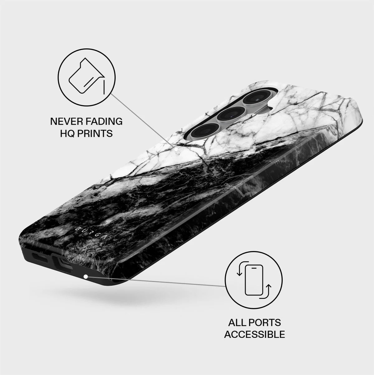 Fatal Contradiction - Black & White Marble Samsung Galaxy S26 Case - Image 3