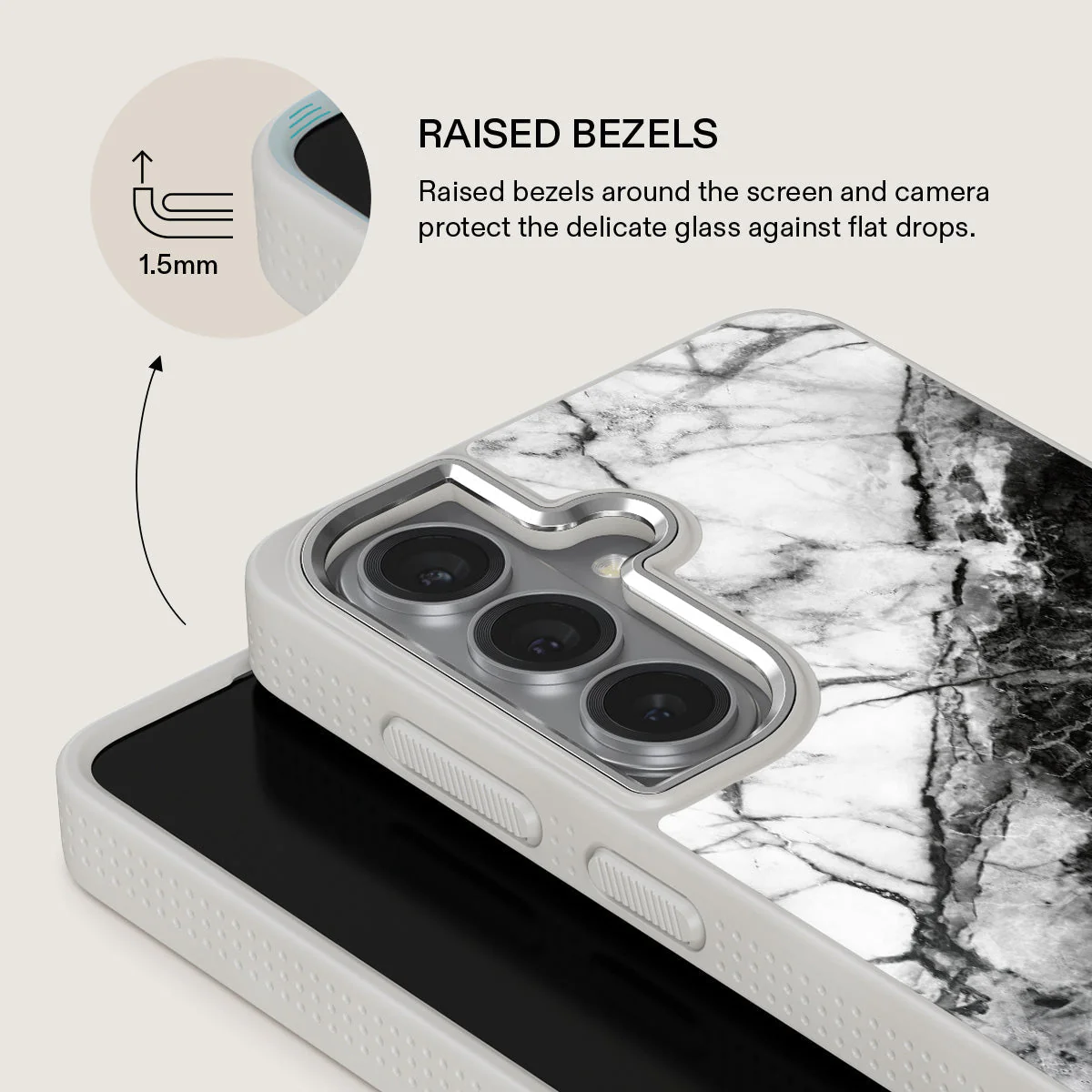 Fatal Contradiction - Black & White Marble Samsung Galaxy S26 Case - Image 36