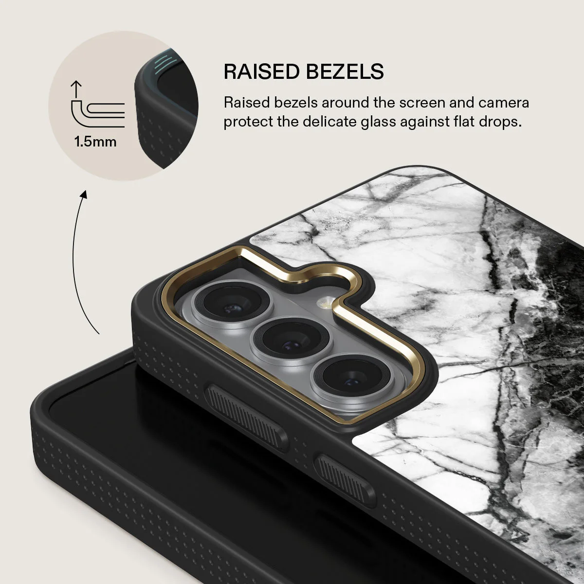 Fatal Contradiction - Black & White Marble Samsung Galaxy S26 Case - Image 8