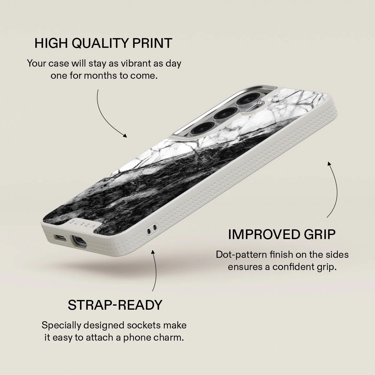 Fatal Contradiction - Black & White Marble Samsung Galaxy S26 Plus Case - Image 37