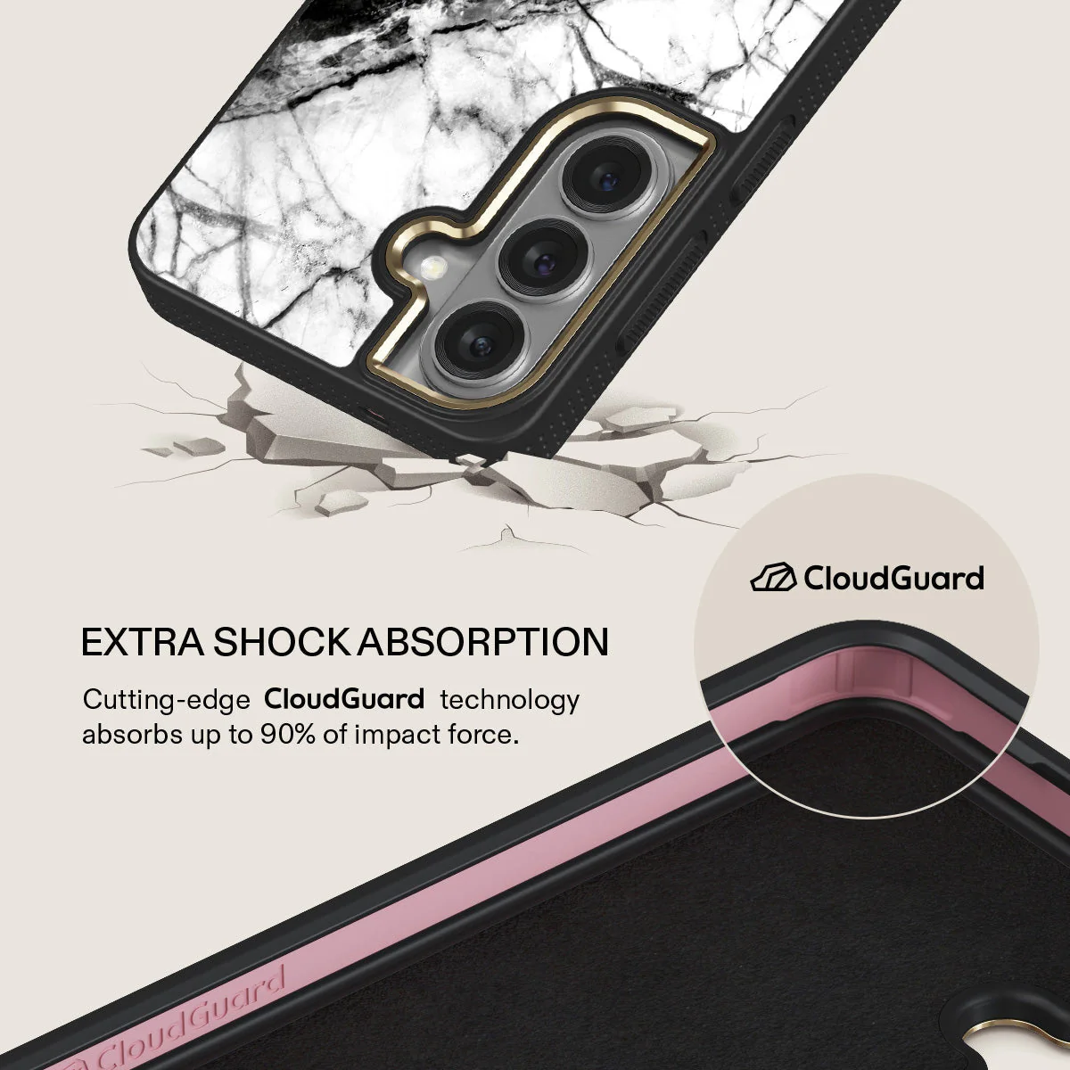 Fatal Contradiction - Black & White Marble Samsung Galaxy S26 Plus Case - Image 7