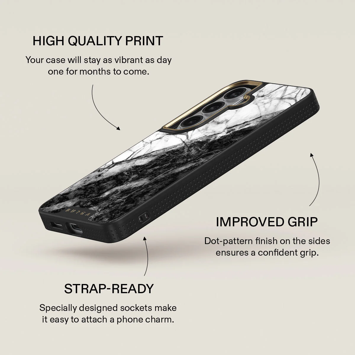 Fatal Contradiction - Black & White Marble Samsung Galaxy S26 Plus Case - Image 9