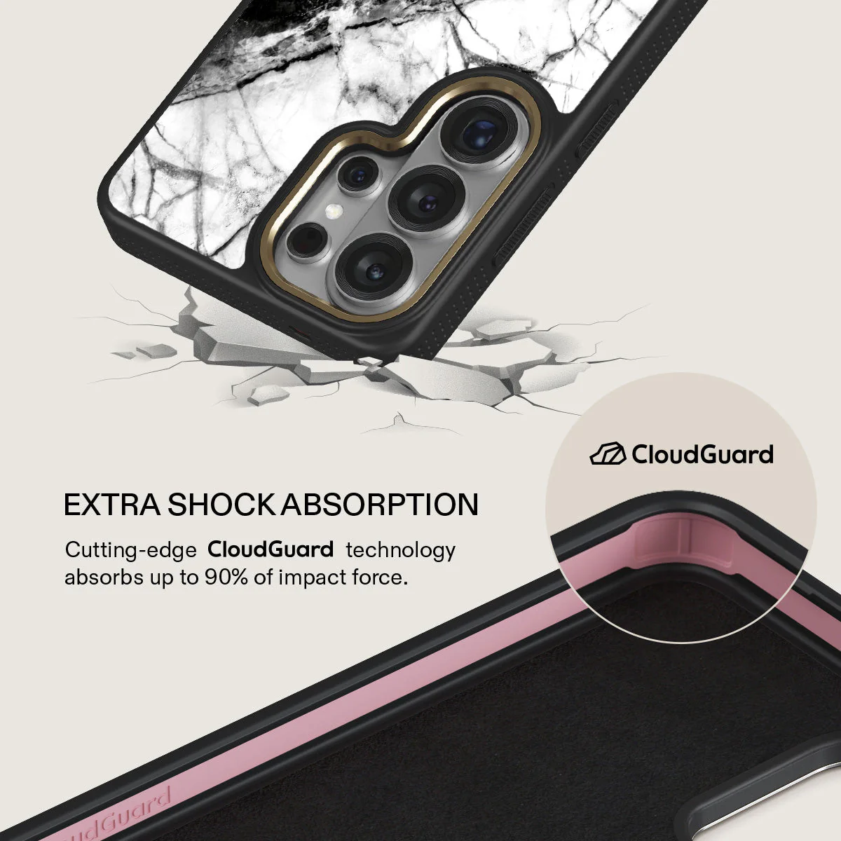 Fatal Contradiction - Black & White Marble Samsung Galaxy S26 Ultra Case - Image 7