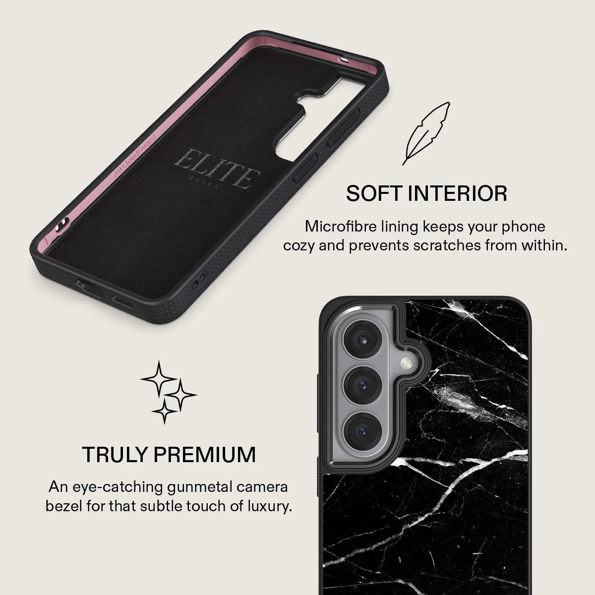 Noir Origin - Black Marble Samsung Galaxy S26 Plus Case - Image 17