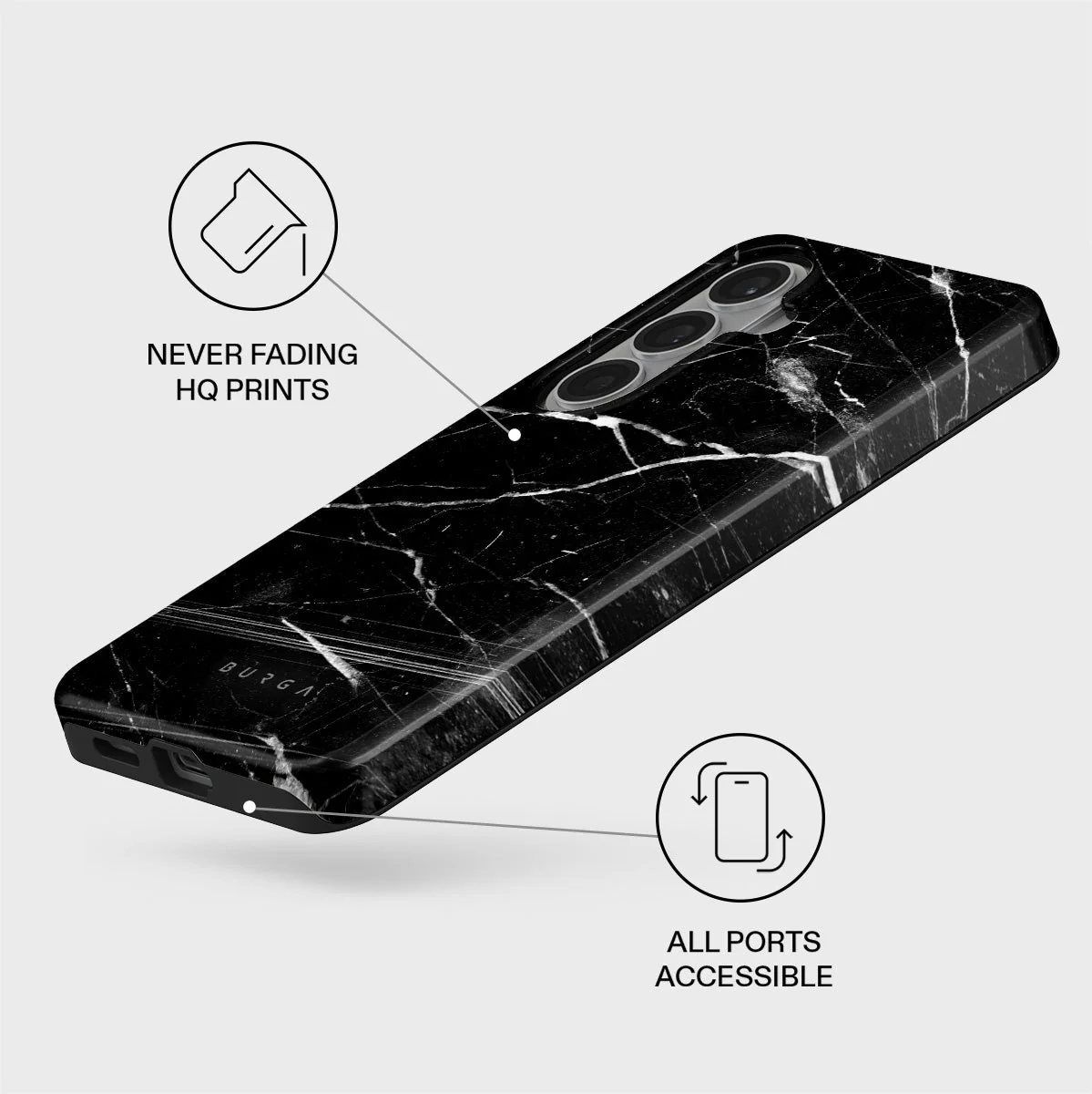 Noir Origin - Black Marble Samsung Galaxy S26 Plus Case - Image 3
