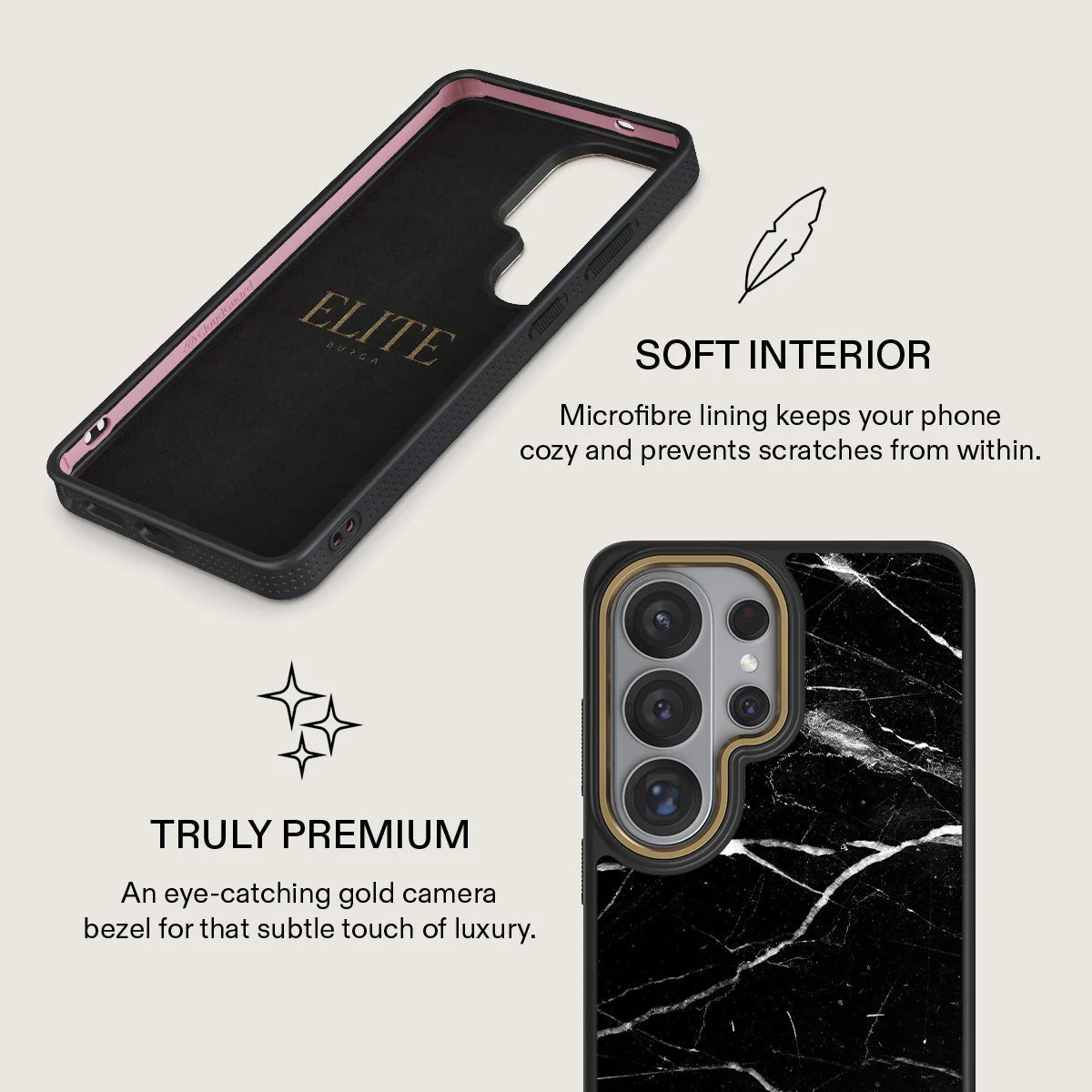 Noir Origin - Black Marble Samsung Galaxy S26 Ultra Case - Image 10