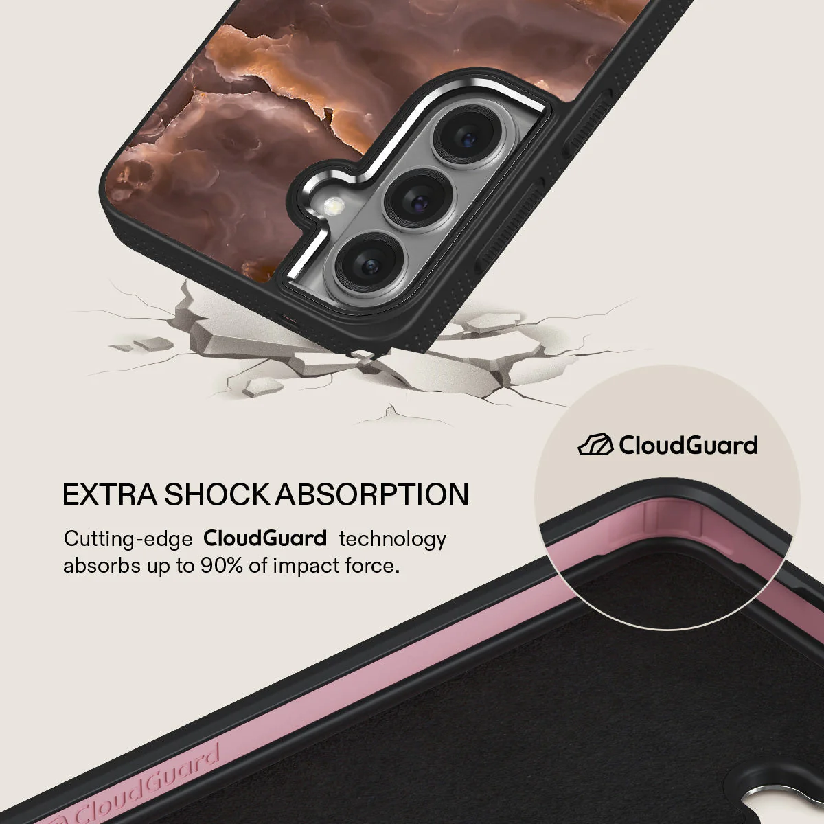 Fire Wood - Brown Marble Samsung Galaxy S26 Case - Image 14