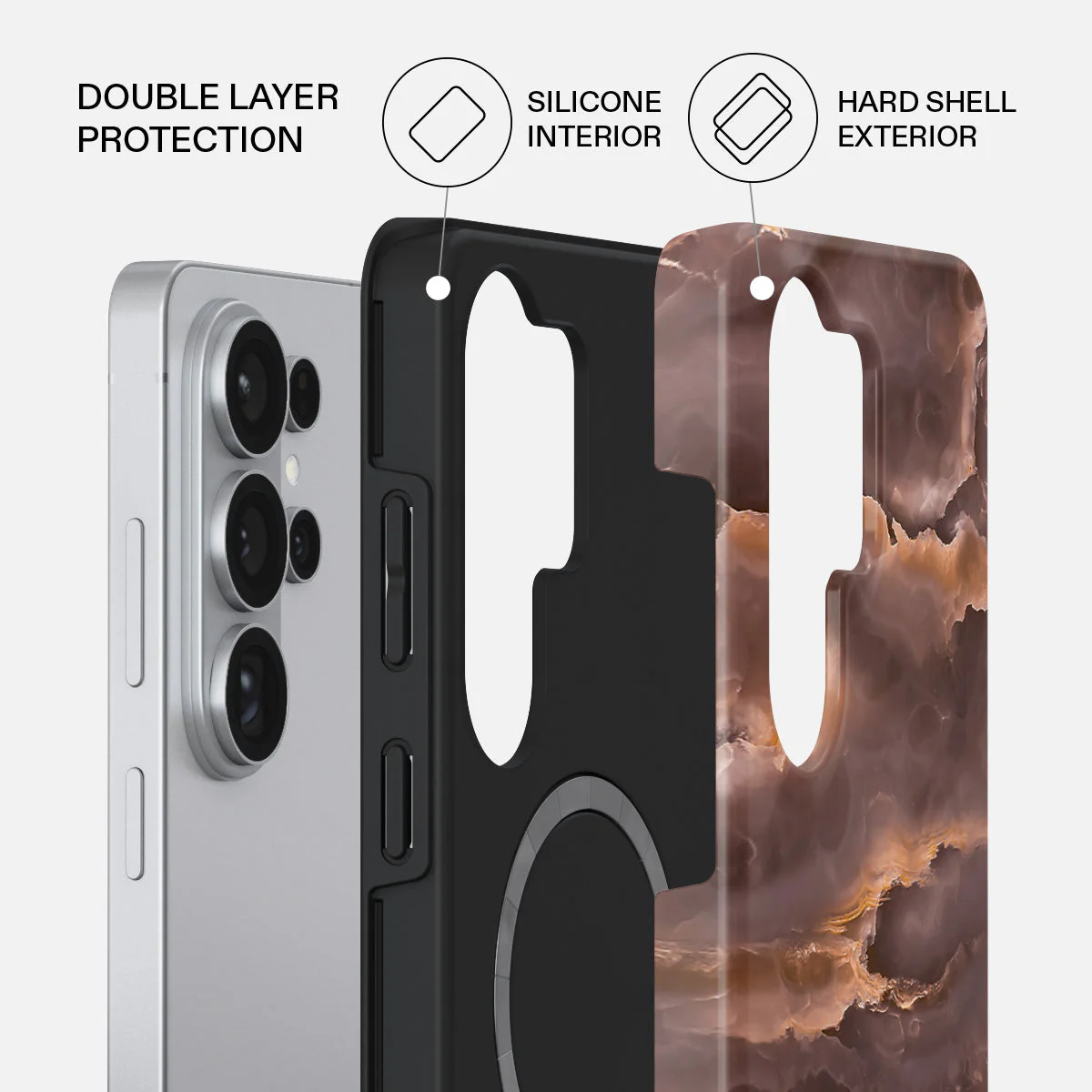 Fire Wood - Brown Marble Samsung Galaxy S26 Ultra Case - Image 2