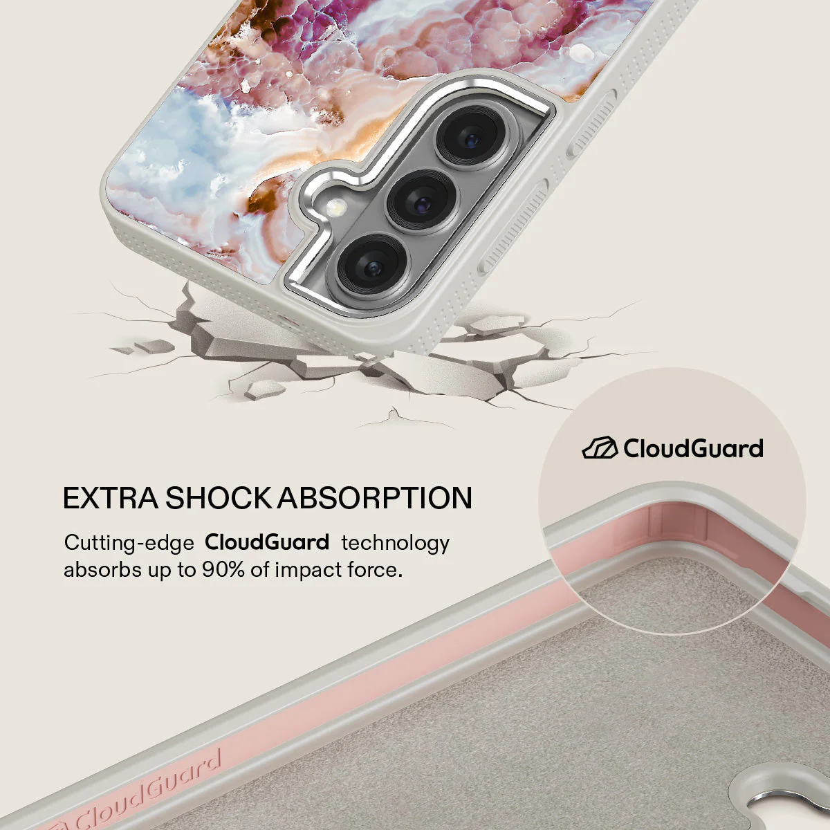 Frozen Leaves - Cute Marble Samsung Galaxy S26 Case - Image 35
