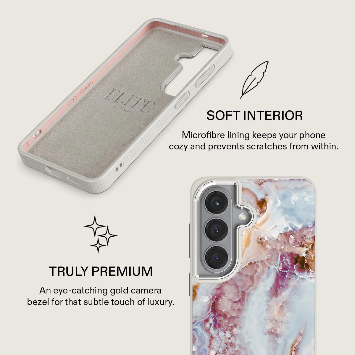 Frozen Leaves - Cute Marble Samsung Galaxy S26 Case - Image 38