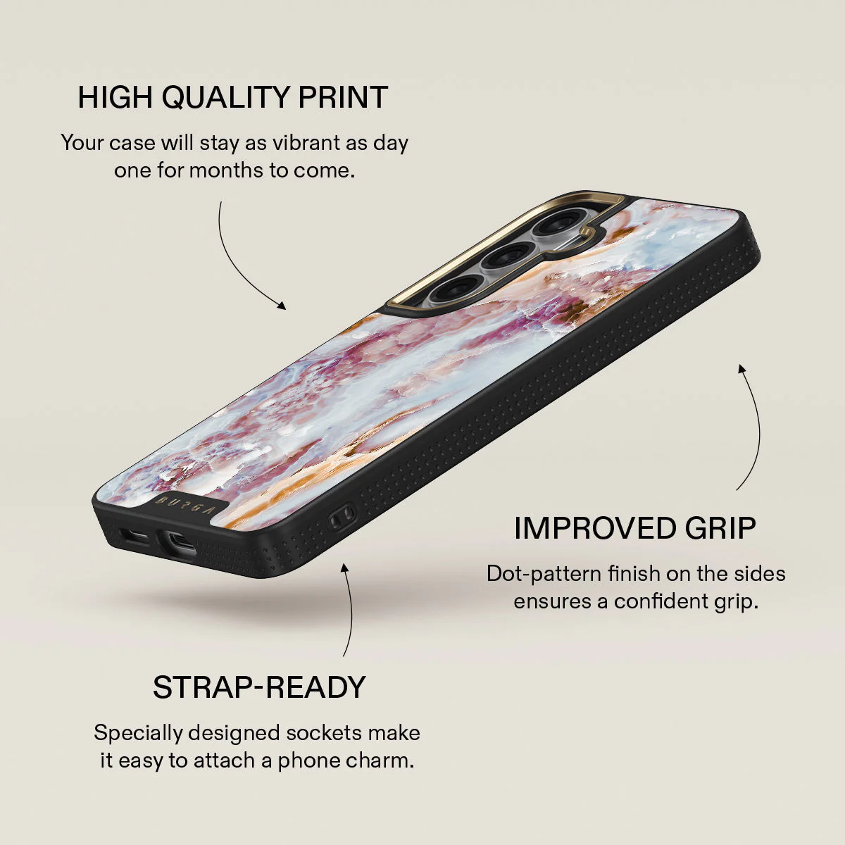Frozen Leaves - Cute Marble Samsung Galaxy S26 Case - Image 9