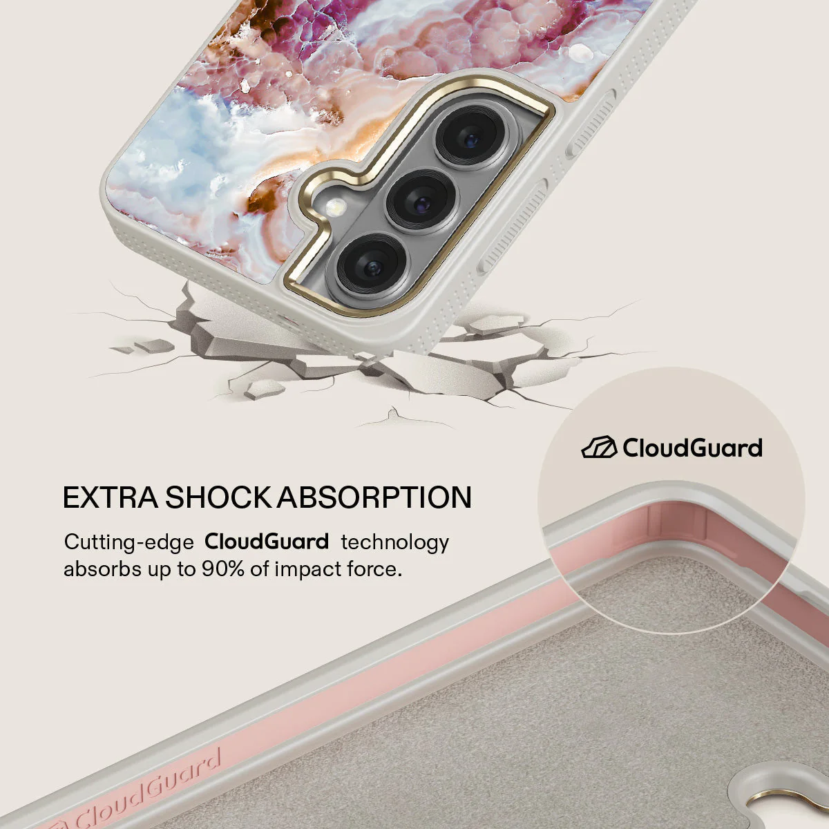 Frozen Leaves - Cute Marble Samsung Galaxy S26 Plus Case - Image 28