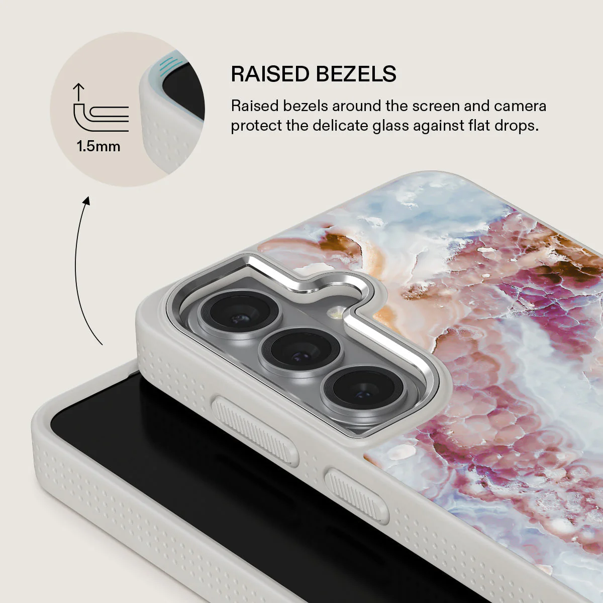 Frozen Leaves - Cute Marble Samsung Galaxy S26 Plus Case - Image 36