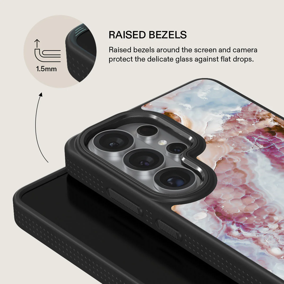 Frozen Leaves - Cute Marble Samsung Galaxy S26 Ultra Case - Image 15
