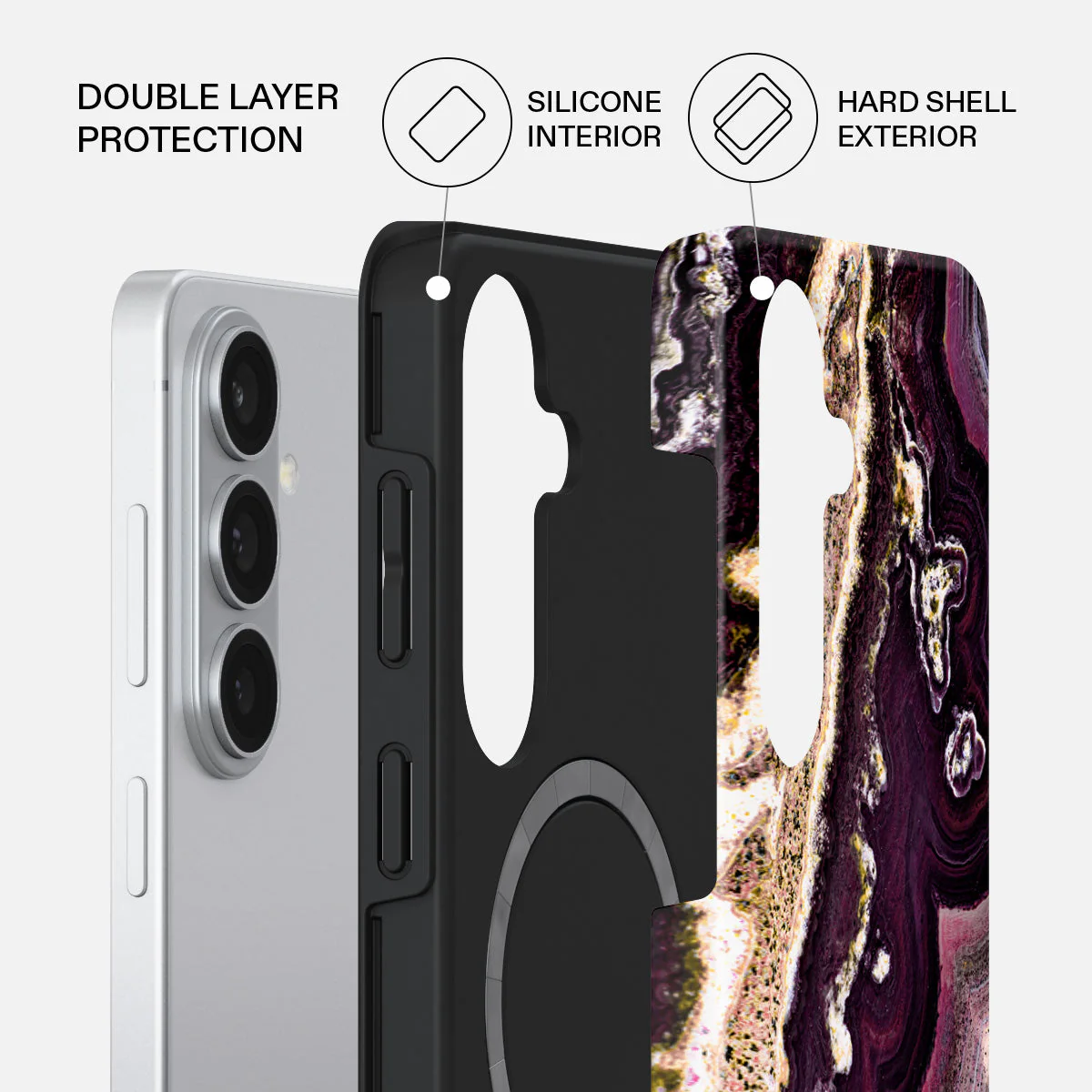 Purple Skies - Marble Samsung Galaxy S26 Case - Image 2