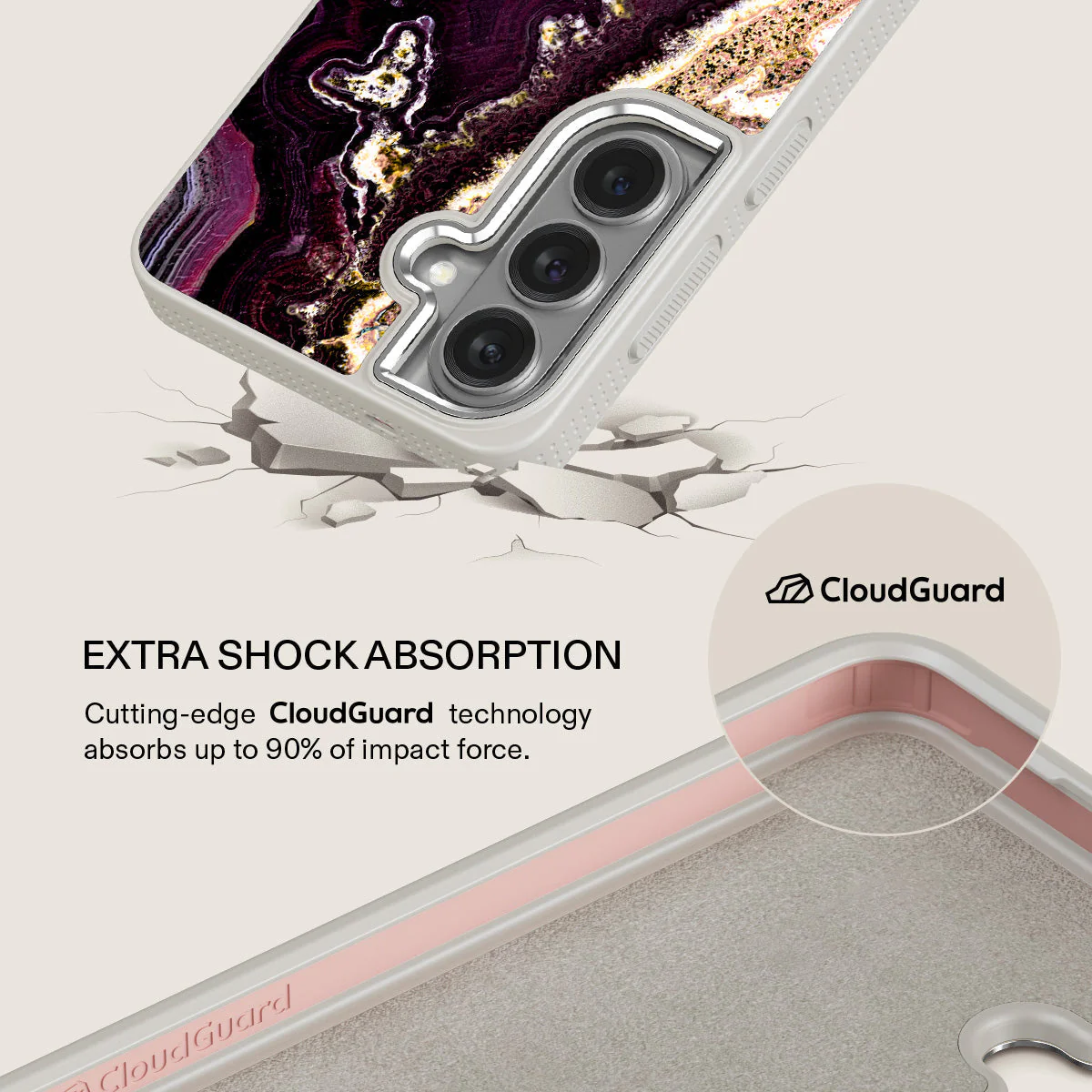 Purple Skies - Marble Samsung Galaxy S26 Case - Image 35