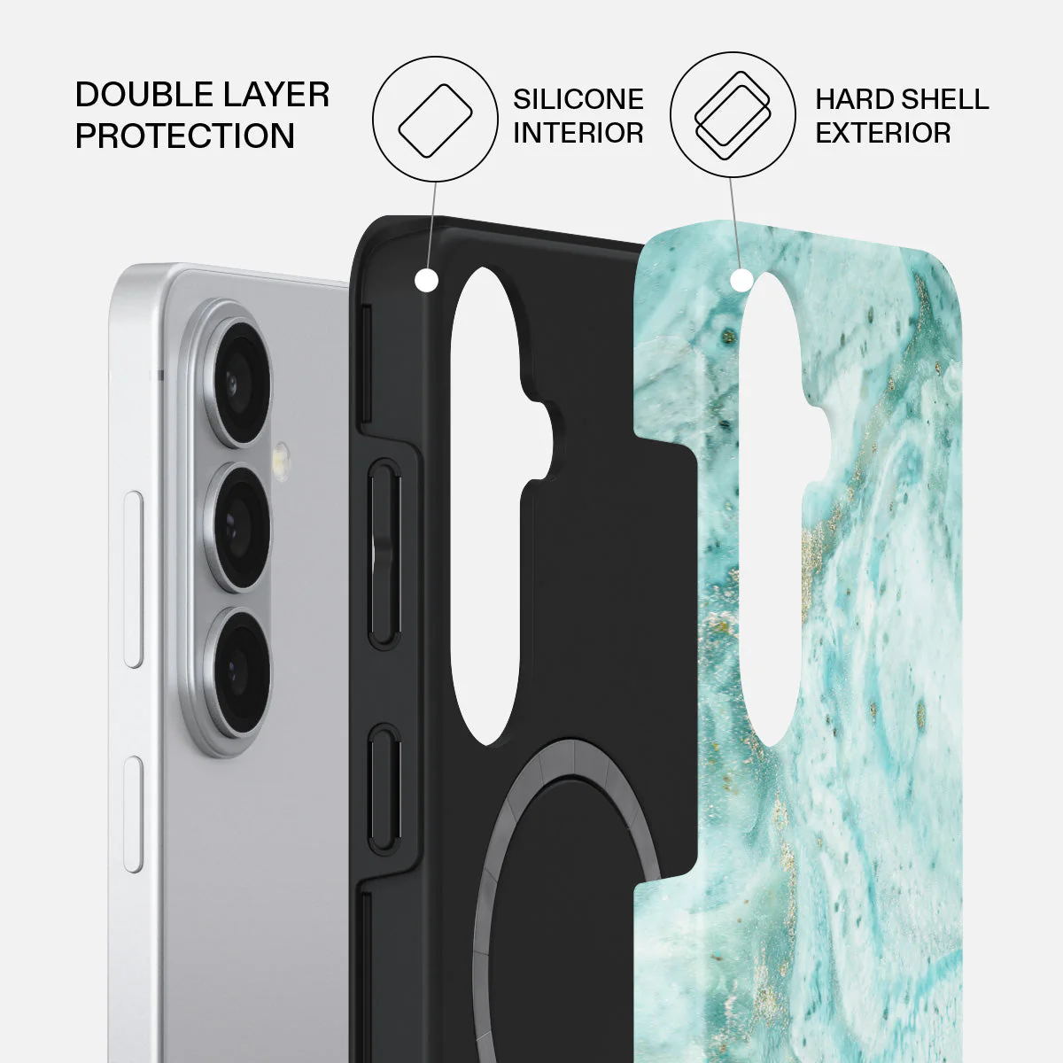 Uluwatu Waves - Teal Samsung Galaxy S26 Case - Image 2
