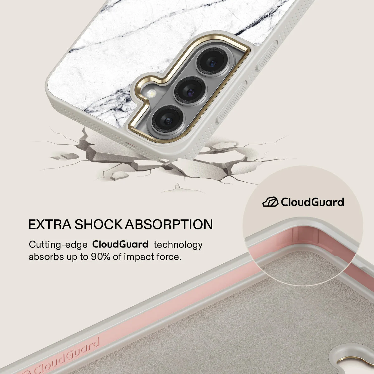 Satin White - Marble Samsung Galaxy S26 Case - Image 28