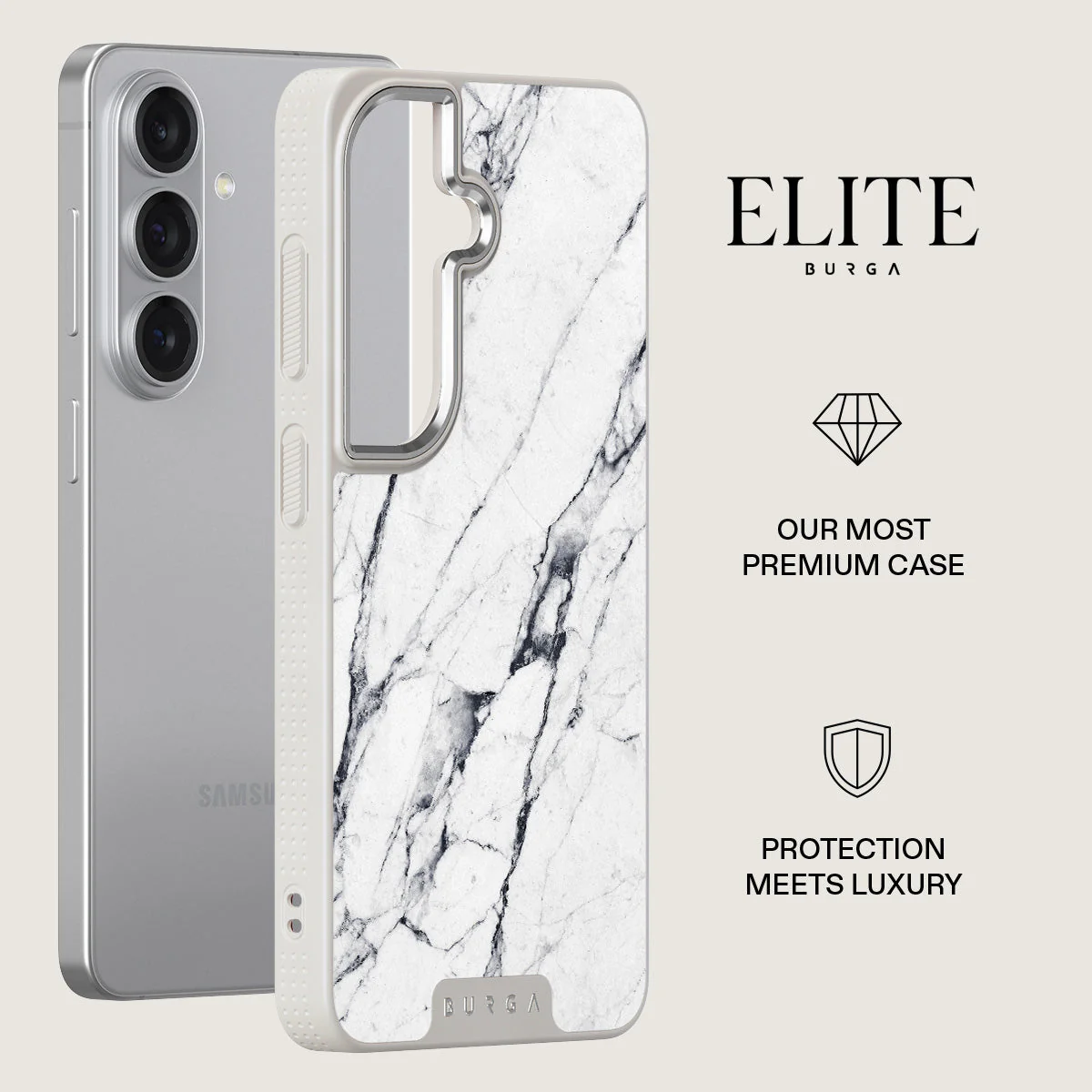 Satin White - Marble Samsung Galaxy S26 Case - Image 34