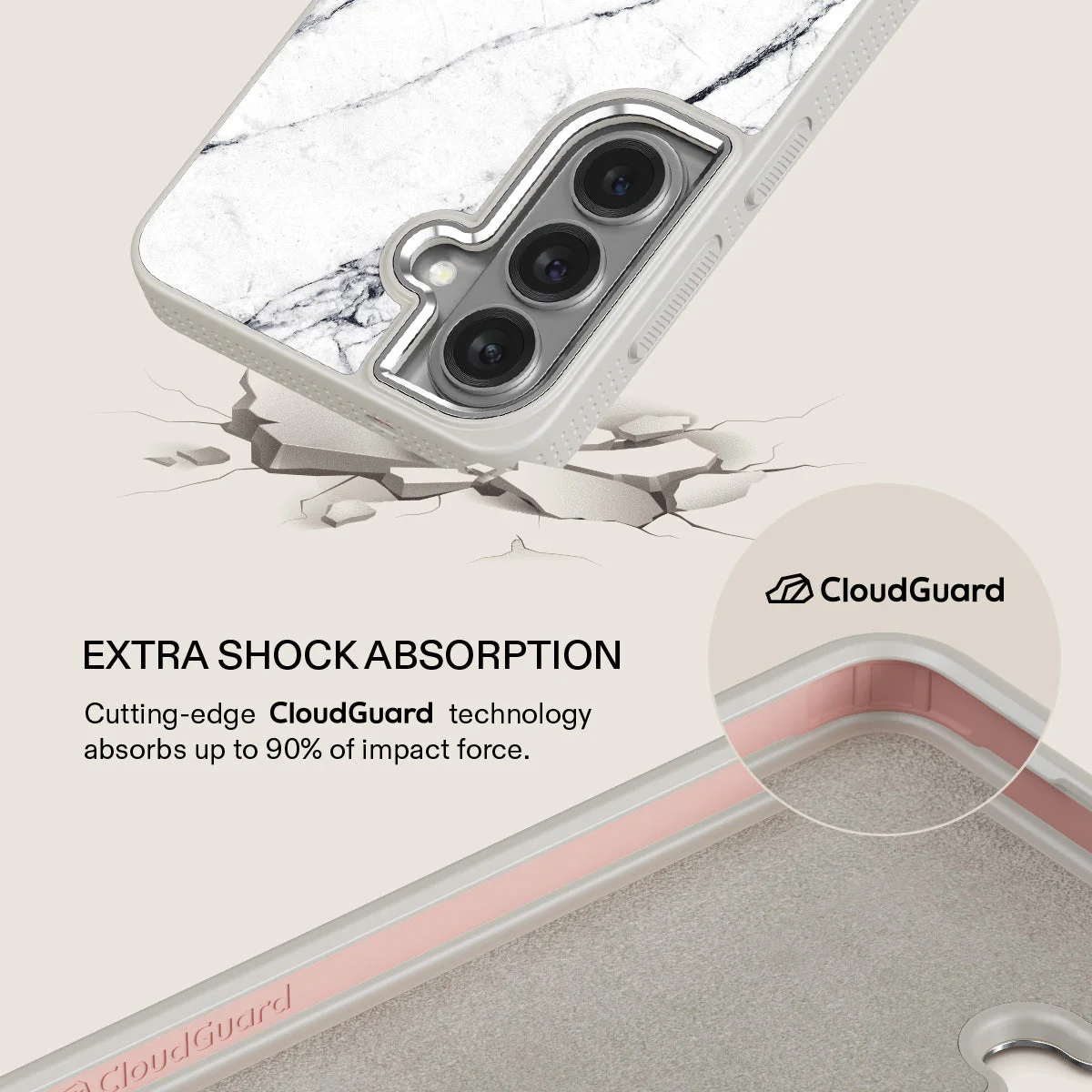 Satin White - Marble Samsung Galaxy S26 Plus Case - Image 35