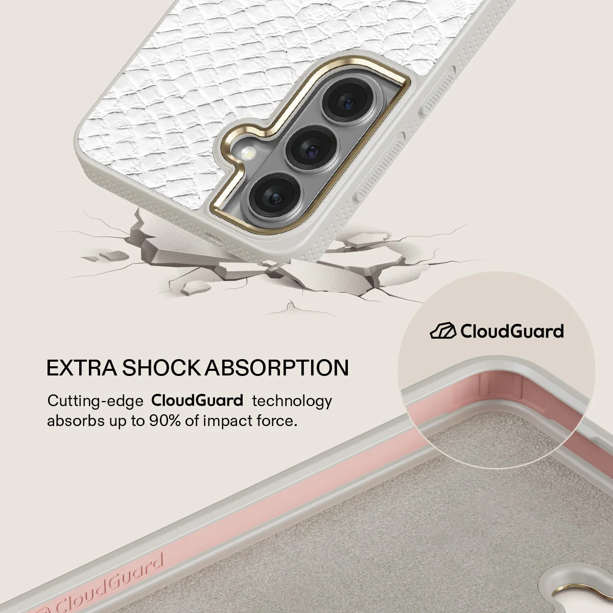 Glacial Desert - White Snakeskin Samsung Galaxy S26 Case - Image 28