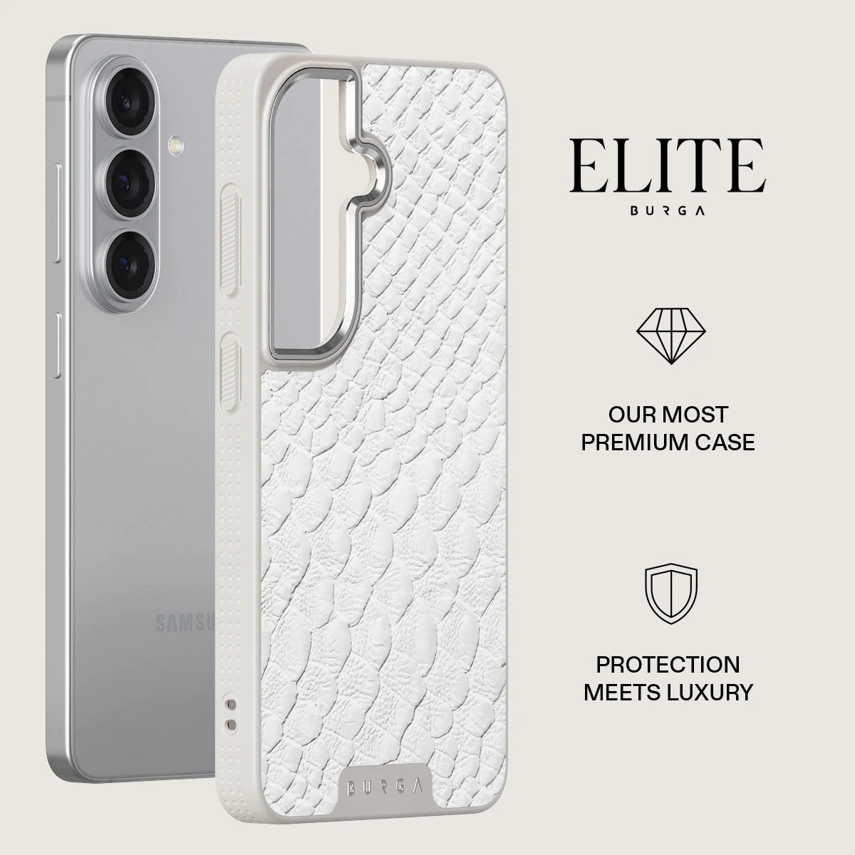 Glacial Desert - White Snakeskin Samsung Galaxy S26 Plus Case - Image 34