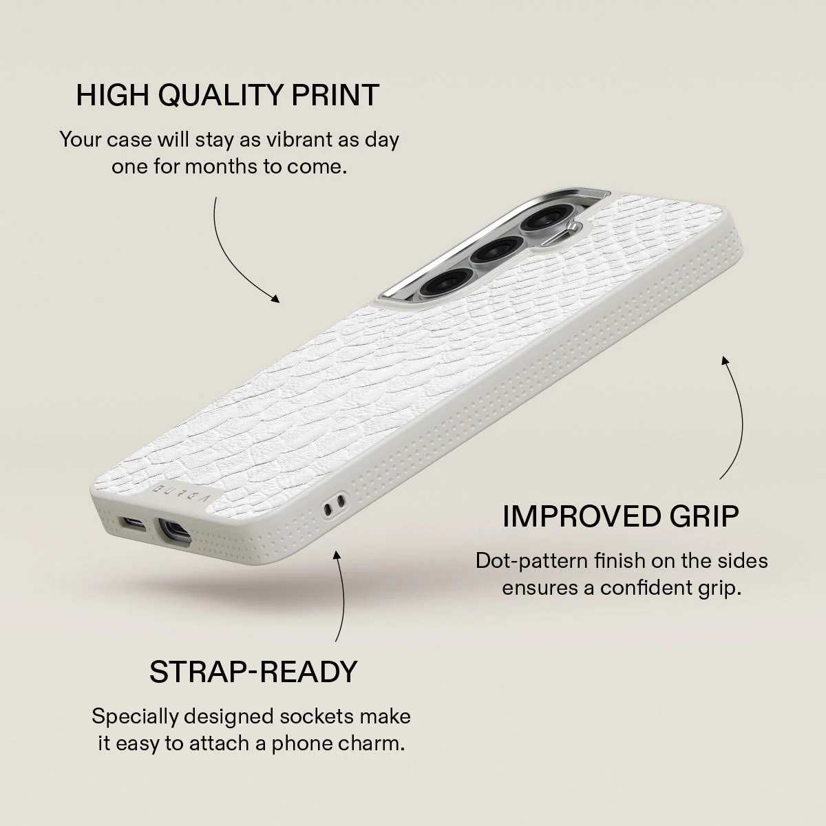 Glacial Desert - White Snakeskin Samsung Galaxy S26 Plus Case - Image 37