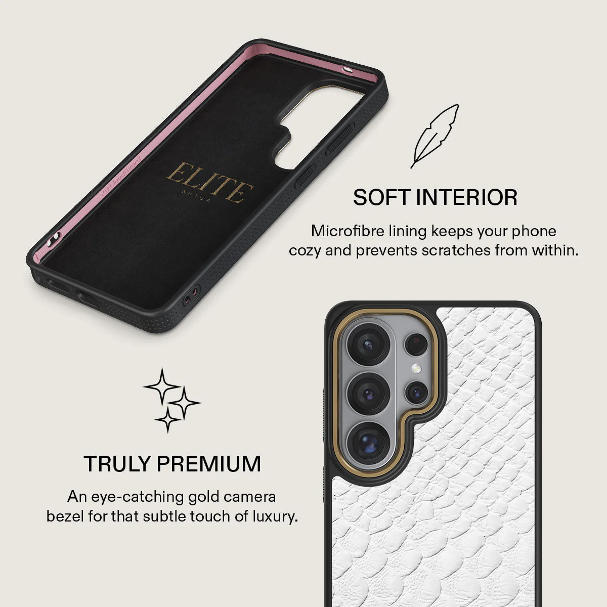 Glacial Desert - White Snakeskin Samsung Galaxy S26 Ultra Case - Image 10
