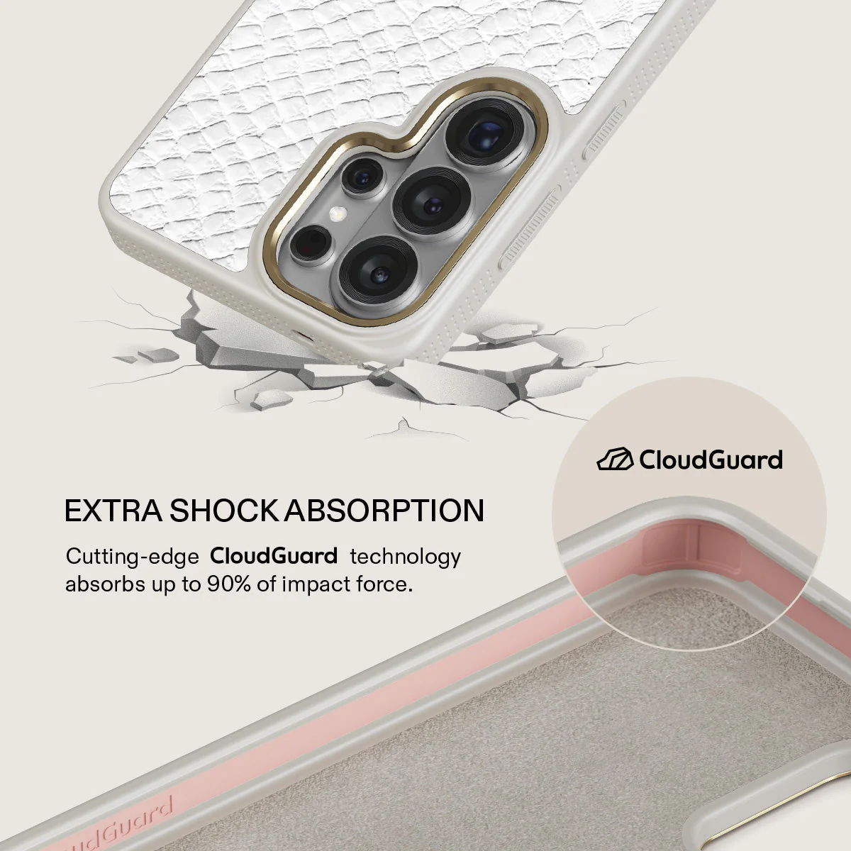 Glacial Desert - White Snakeskin Samsung Galaxy S26 Ultra Case - Image 28