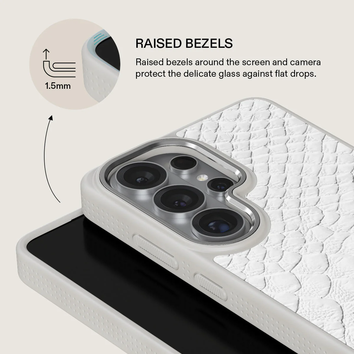 Glacial Desert - White Snakeskin Samsung Galaxy S26 Ultra Case - Image 36