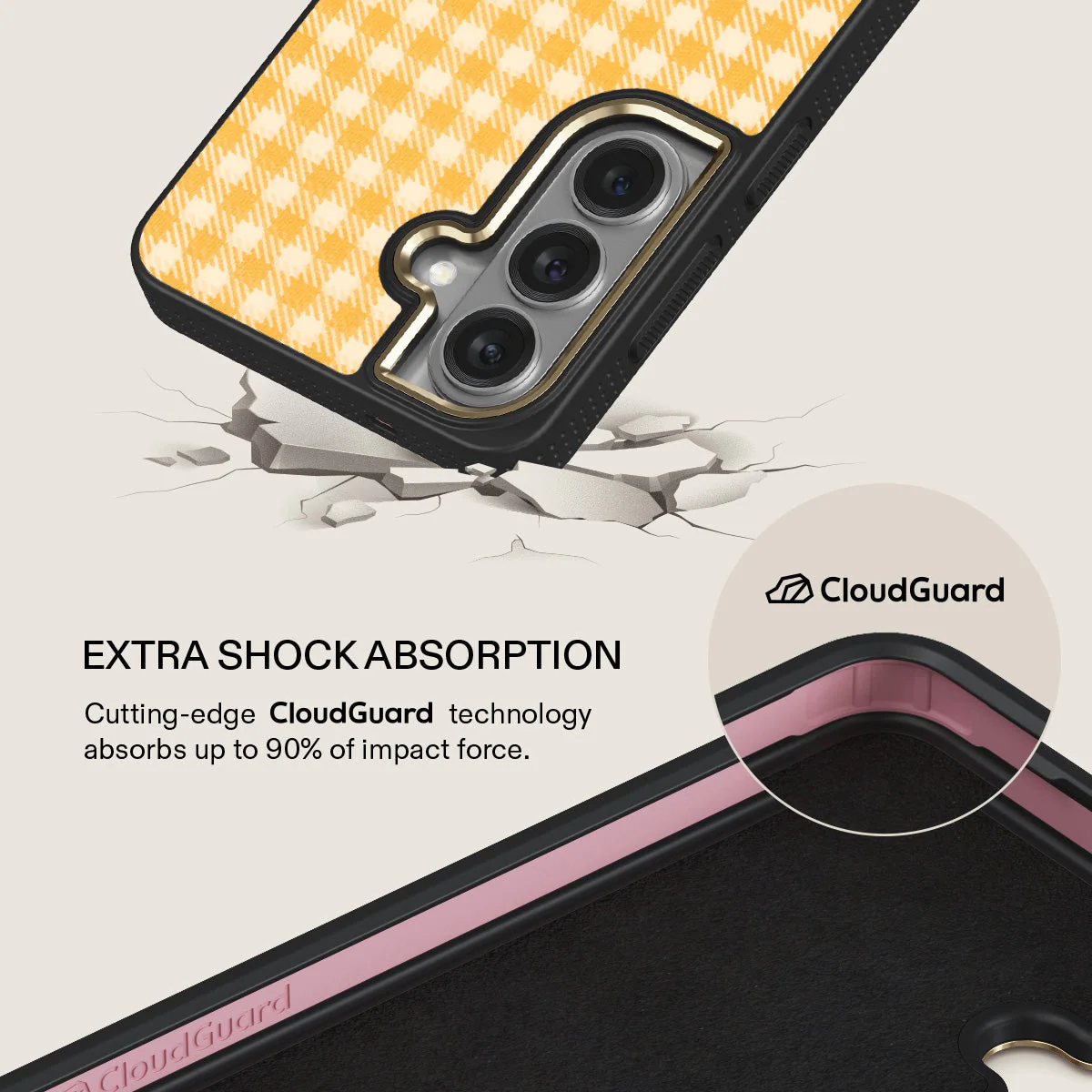Tuscan Sun - Yellow Plaid Samsung Galaxy S26 Plus Case - Image 7